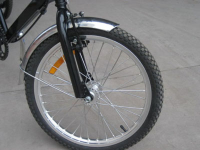 エコ自転車広告のタイヤの写真